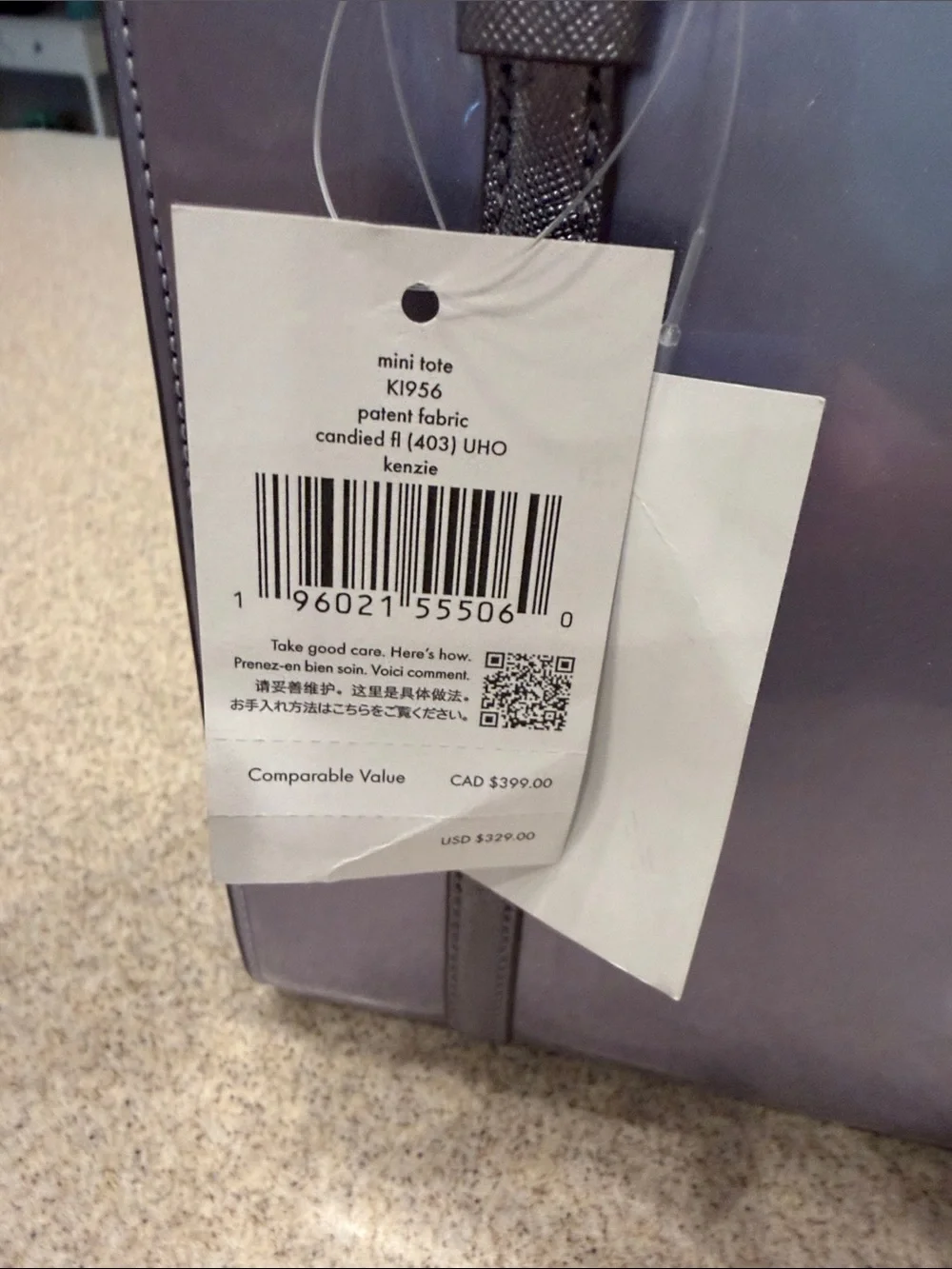 NWT kate spade glossy lavender satchel mini tote Kenzi